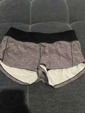 lululemon athletica Heather Gray Shorts with Black Waistband